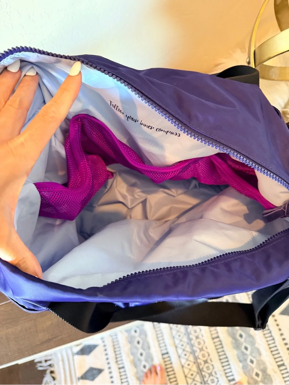 Ivivva Lululemon Girls Purple Dance Gym Sports Duffle Shoulder Travel Bag